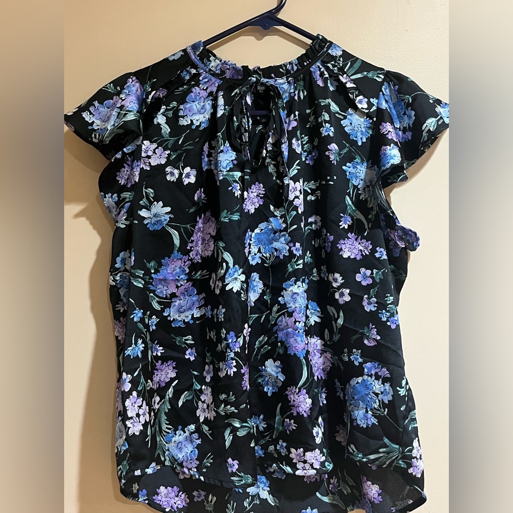 Iris Blue & Purple Floral Blouse